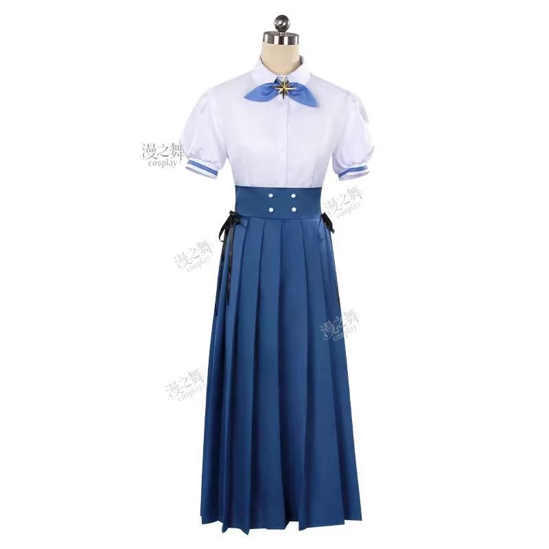 Honkai Star Rail Robin Tägliches Cosplay Vollset, Hemd Rock Schleife Perücke Ohrringe Schuhe Outfit