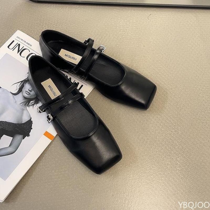 Women's New Square Toe Shoes Vintage Mary Jane High Heels Fashion Shallow Flats Elegant Comfortable Ladies Pumps Zapatos Mujer