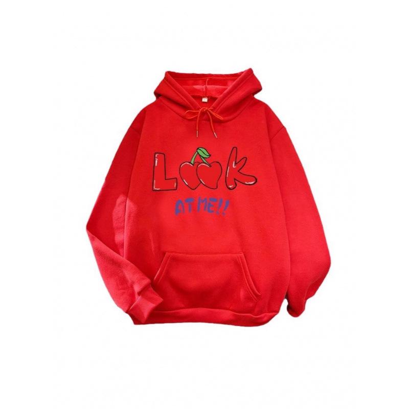 Unisex Autumn/Winter Letter Print Plus Velvet Hooded Sweatshirt