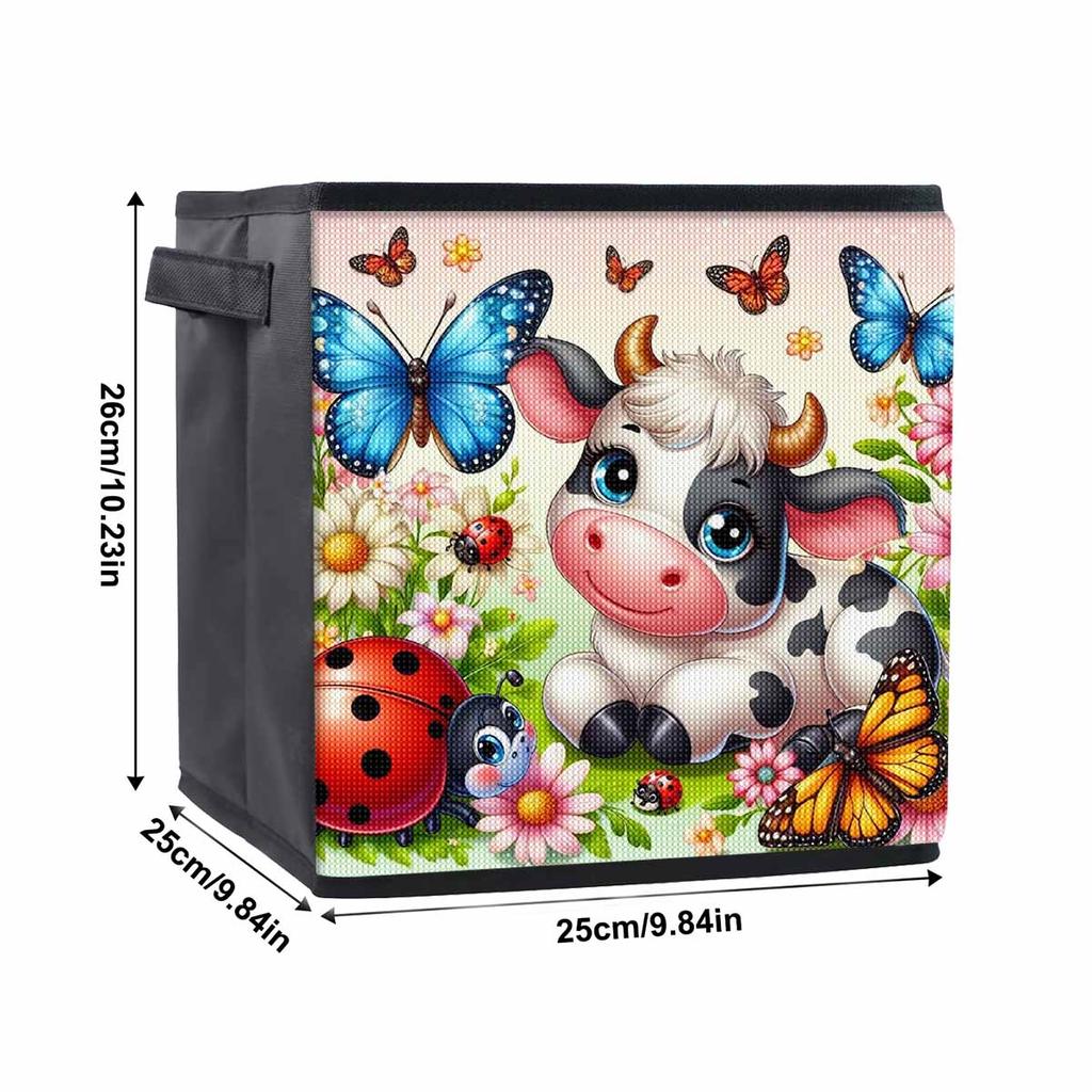 Cows and Butterflies 5D Diamond Painting Storage Basket Full Round Drill Mosaic Diamond Embroidery Cross Stitch Kits Home Decor Home Decor