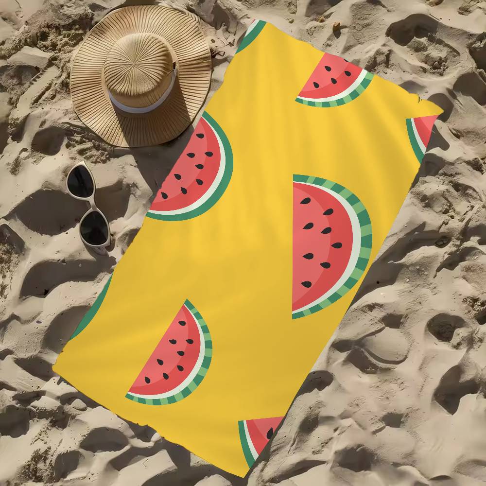 Fruit Watermelon Pattern Print Beach Towel Colorful Bath Towels Microfiber Quick Dry Sand Free Beach Yoga Spa Gym Pool