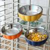 Stainless Steel Pet Cage Bowl Hanging Design Pet Feeding Bowl Pet Food Dispenser Bowls  Water