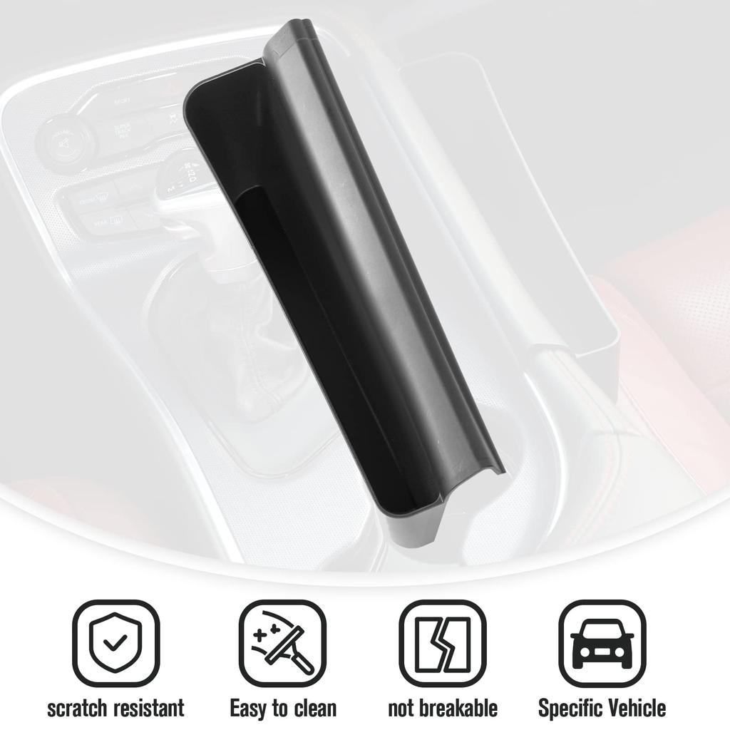 JeCar Storage Tray Gear Shifter Storage Organizer Interior Accessories for Dodge Black 2015+ Challenger,