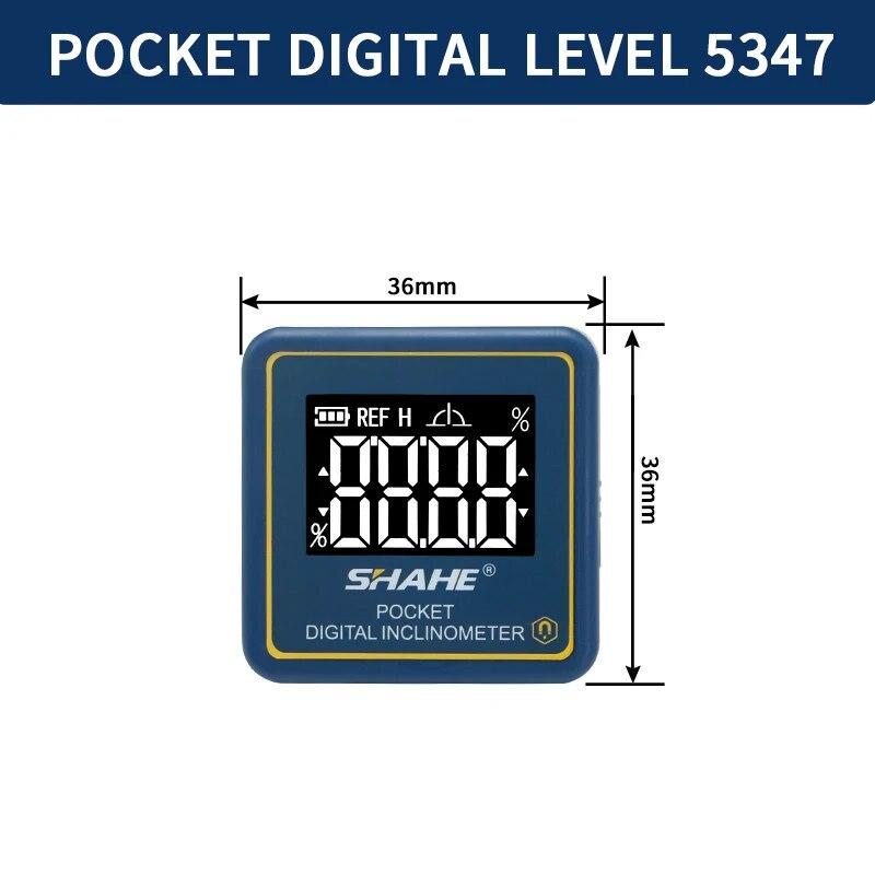 SHAHE Portable Electronics Digital Level Protractor Inclinometer Mini Digital Meter Measurement Angle Leveling Tool No Wireless