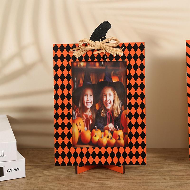 Halloween Wooden Photo Frame Ornament Perfect Party Decor And Photo Prop - Festive Durable Ideal For Halloween Celebrations