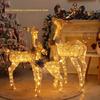 Christmas Gold Reindeer Sleigh  Led Light Iron Sleigh Cart Home Garden Yard Ornament Outdoor Navidad Decor Arbol De Navidad