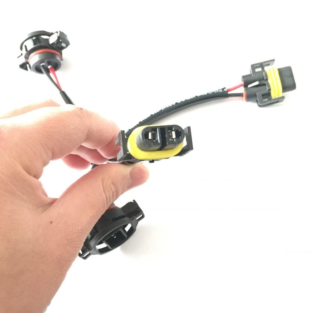 2 Pieces H11 (or H8/880/881) to H16 (or 5202/ PSX24W) Wiring Pigtail Conversion Harness Connector Wire Adapter Socket Plug Cable