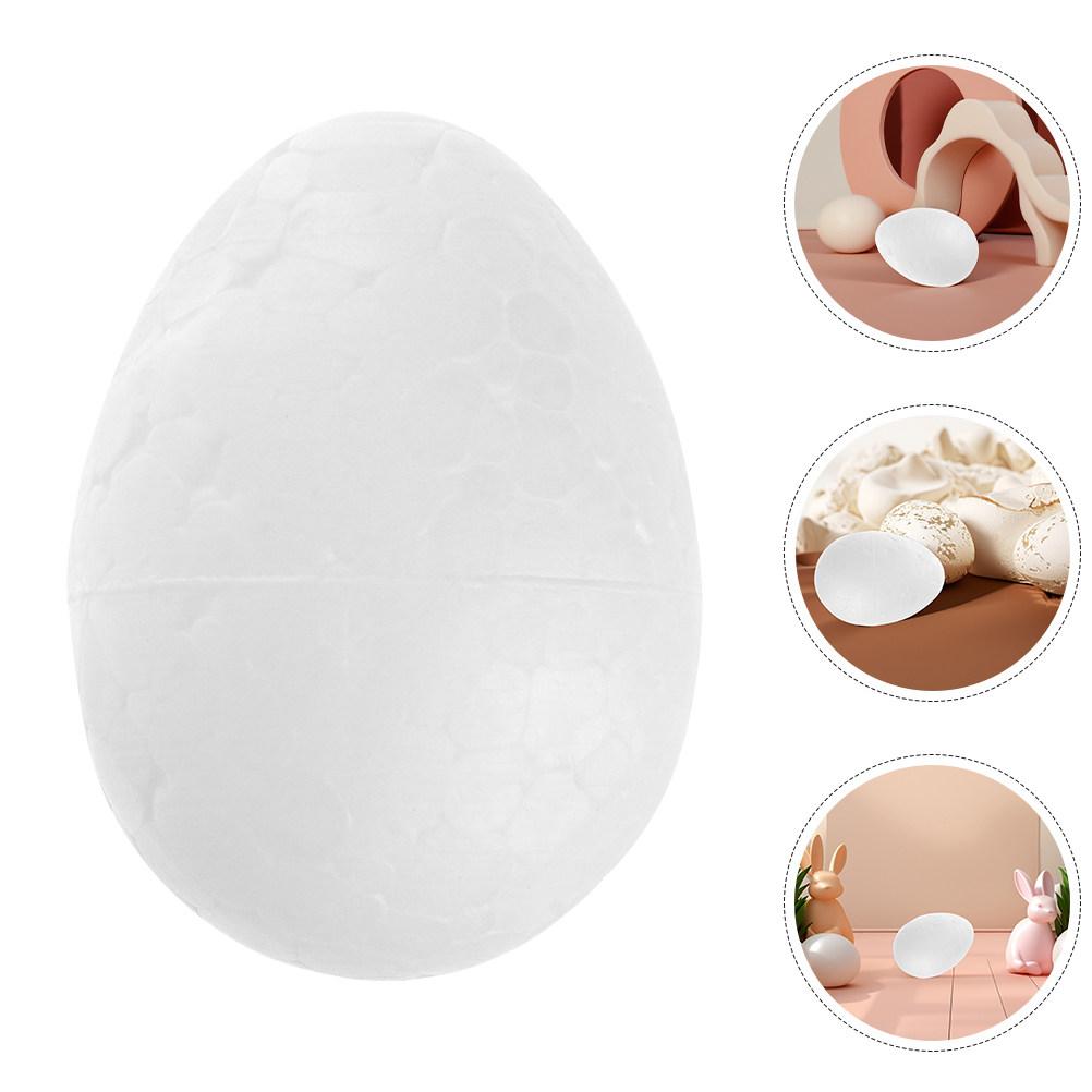 60Pcs Easter DIY Foam Eggs White Smooth Foam Crafts for Painting Decorating Creative Art Projects Holiday Craft Supplies