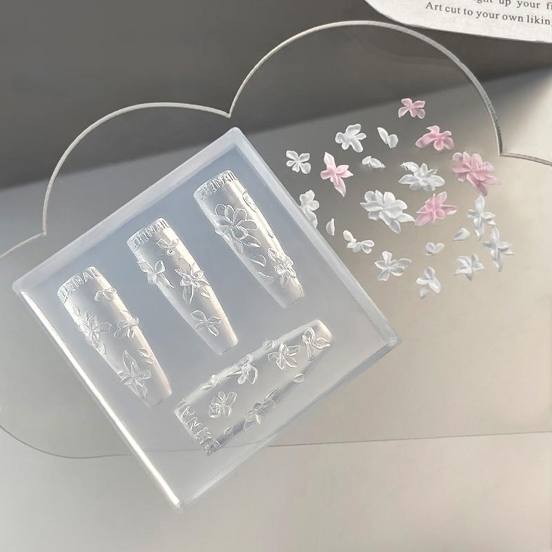 3D Flowers Nail Mold Diy Silicone Nail Tools Floral Petal Nail Design Resin Molds Nail Art Carving Template Manicure Design
