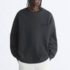 Zara Plaid Texture Round Neck Letter Print Casual Long Sleeve Sweatshirt Men Sweatshirt Dark-Gray 4087444-807