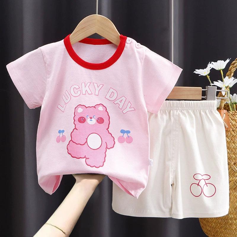 Children's Cotton T-shirt Set - Summer Boys' Casual Short-sleeved Shorts 2-piece Set