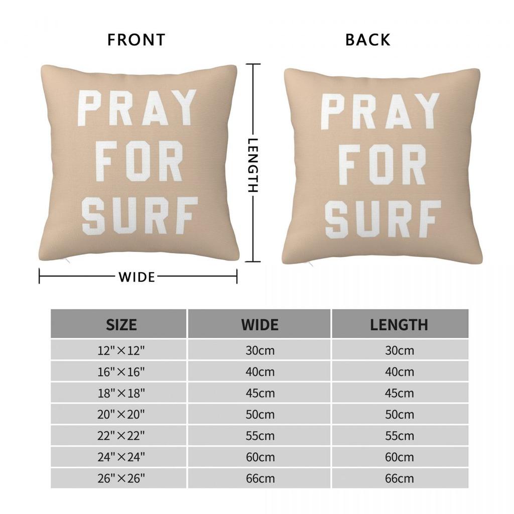 Pray For Surf Sand Square Pillowcase Polyester Linen Velvet Creative Zip Decor Pillow Case Sofa Cushion Case 45X45