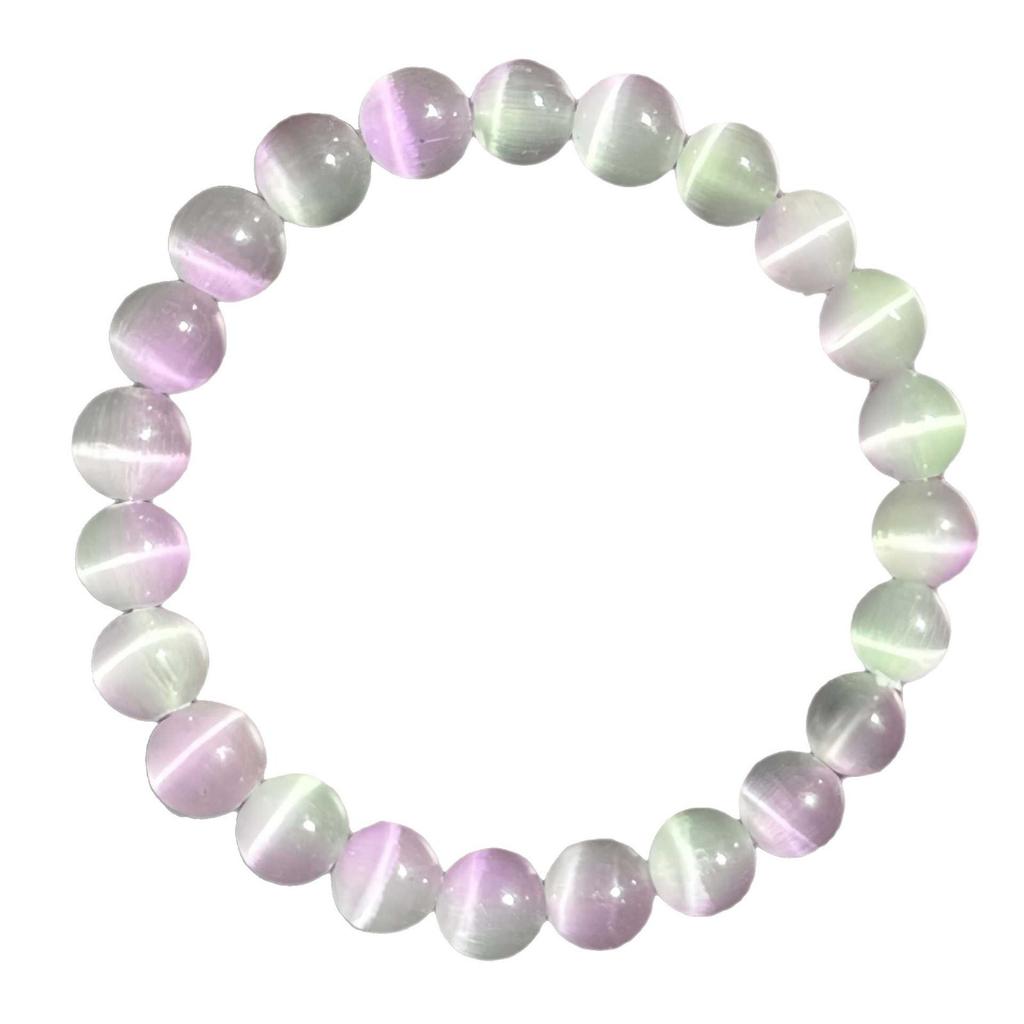 1pc Pink and purple cat's eye bracelet symbolizes wealth and prosperity jewelry gift for women perfect for all seasons
