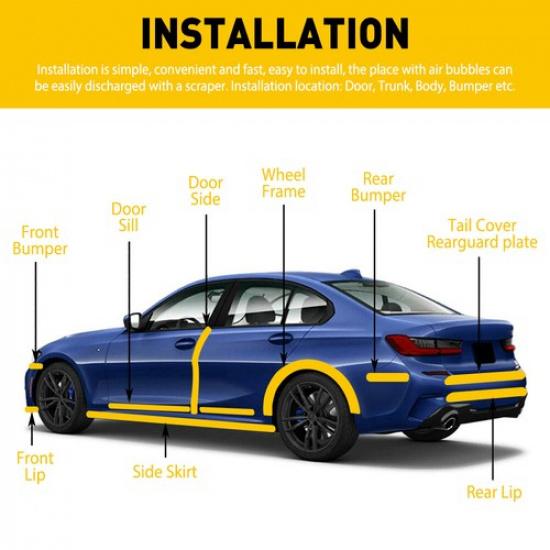 Accessories Carbon Fiber Vinyl Car Door Sill Scuff Cover Plate Sticker Protector