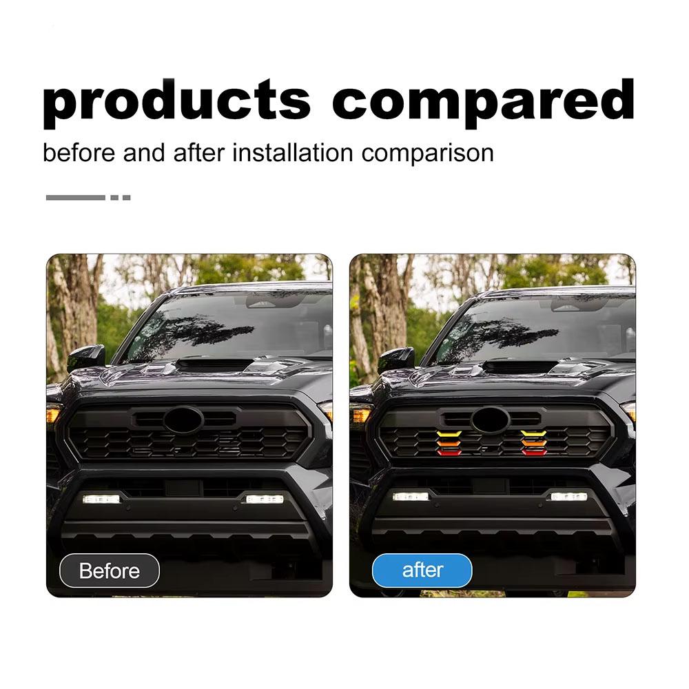 Car Front Grille Badge Emblem for Toyota Tacoma 2025 2025 2026 Strip Air Inlet Auto Exterior Car Accessories Styling 3 Colors