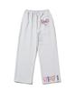 PAGESIISII I Am Patch Print Wide Sweatpants White Melange