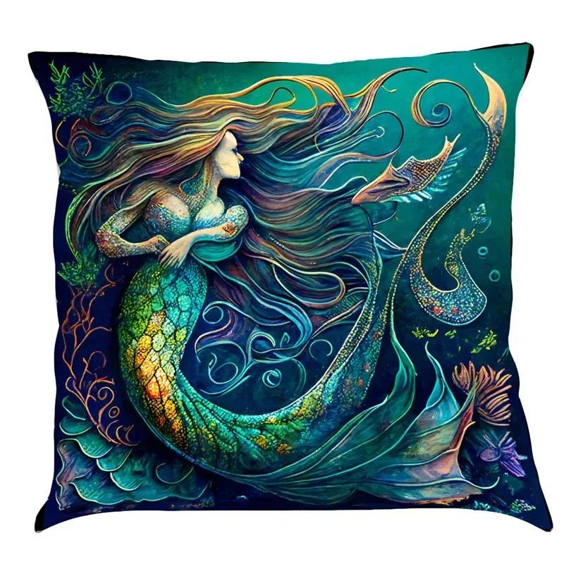 Lyxig heminredning örngott bil vardagsrum soffa kuddöverdrag marint liv målningsmönster kuddöverdrag