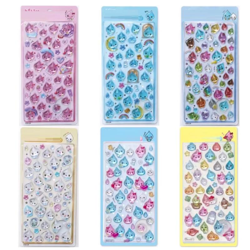 K3D Estetika Kapky Vody Želé Keitai Ryuri Jarajara DIY Samolepka navržená pro Scrapbook Deca Ysk Bonbon Drop Sealuff
