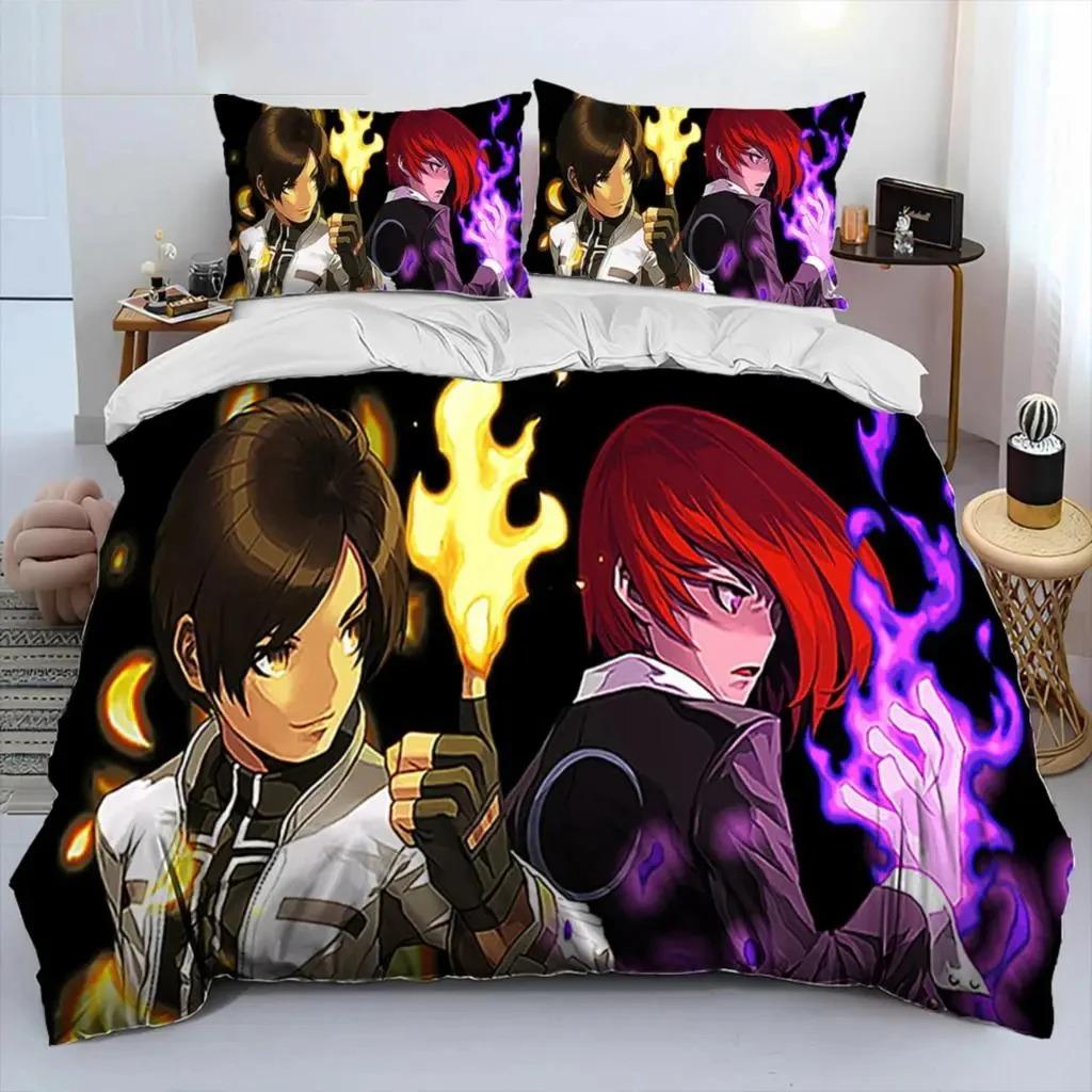 Game King Of Fighters Retro Bedding Set Boys Girls Twin Queen Size Duvet Cover Pillowcase Bed Kids Adult Home Textileextile Tool