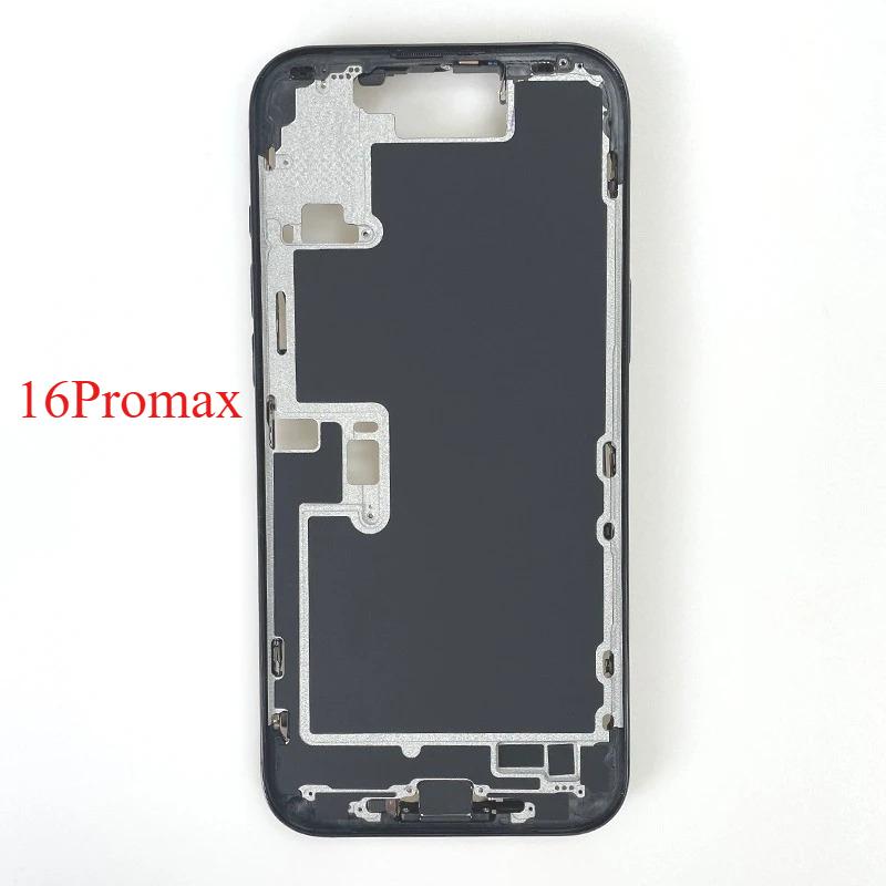 For iPhone 16 Pro Max Full Housing Middle Frame Bezel With Volume Power Flex Cable Side Button Chassis Repair Parts