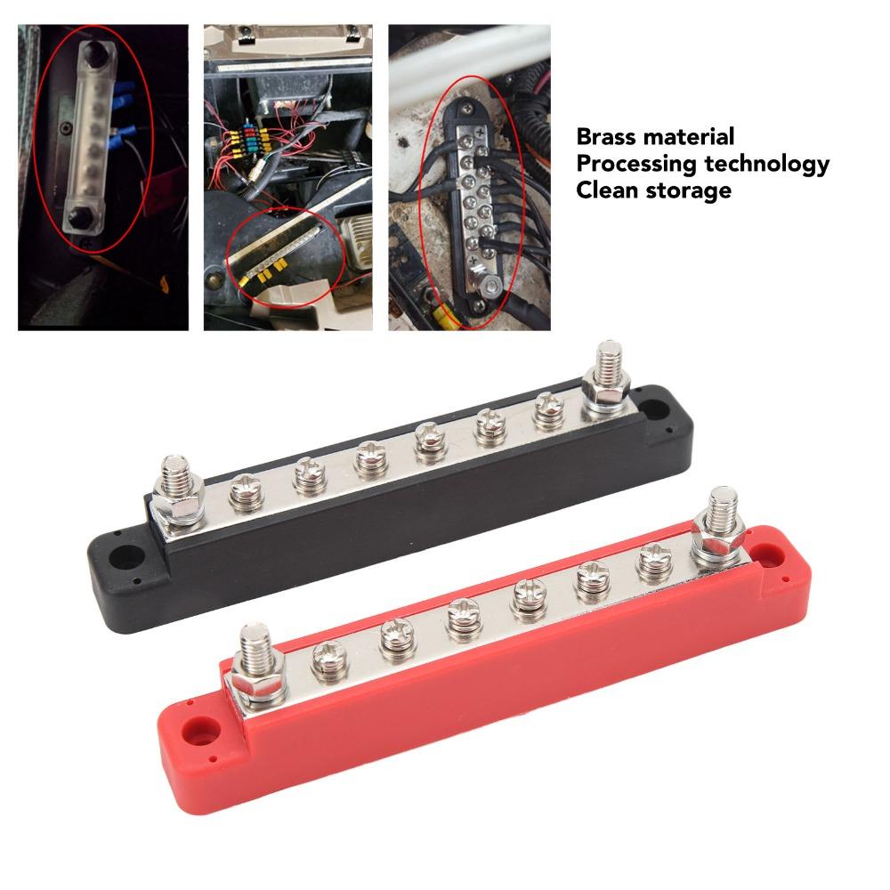 1 Pair Power Distribution M6 Power Distribution Block 150A DC12V to 48V Battery Bus Bar Distribution Terminal Block Vehicle Use