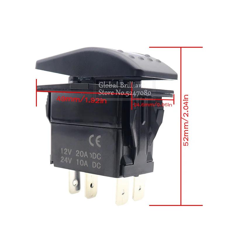 1pcs Car Boat Caravan Rocker Switches 12V 24V 5 Pin Waterproof Rocker Switch Dual Blue LED Light Bar