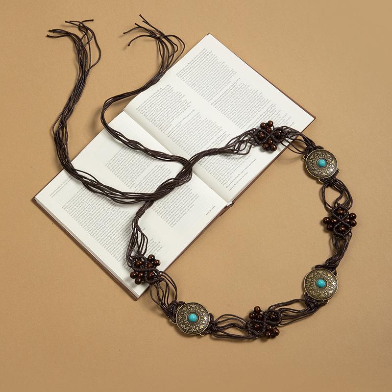 Bohemian Tassel Woven Belt - Women's Casual Exotic Korean Style Waist Ornament