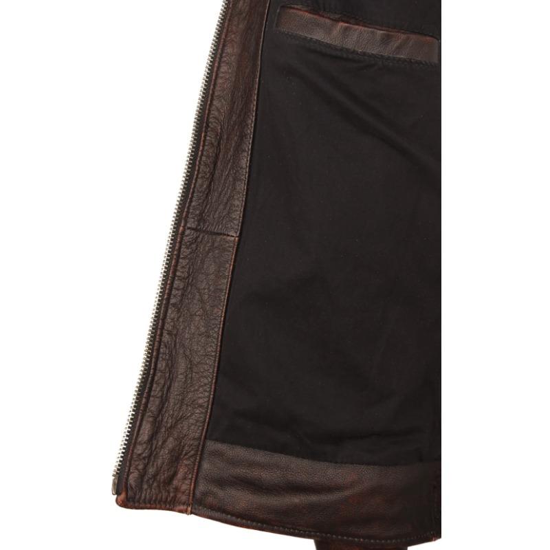 Tamanho Chinês Jaqueta de Couro Vintage Masculina Casaco de Couro Masculino Couro Bovino Jaquetas de Couro Genuíno Outono Casaco Masculino