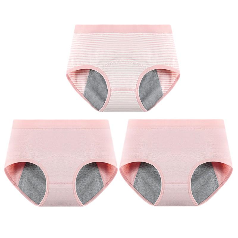 Teenage Girls Menstrual Briefs 3pcs High Waisted Leak Proof Underwear Panties