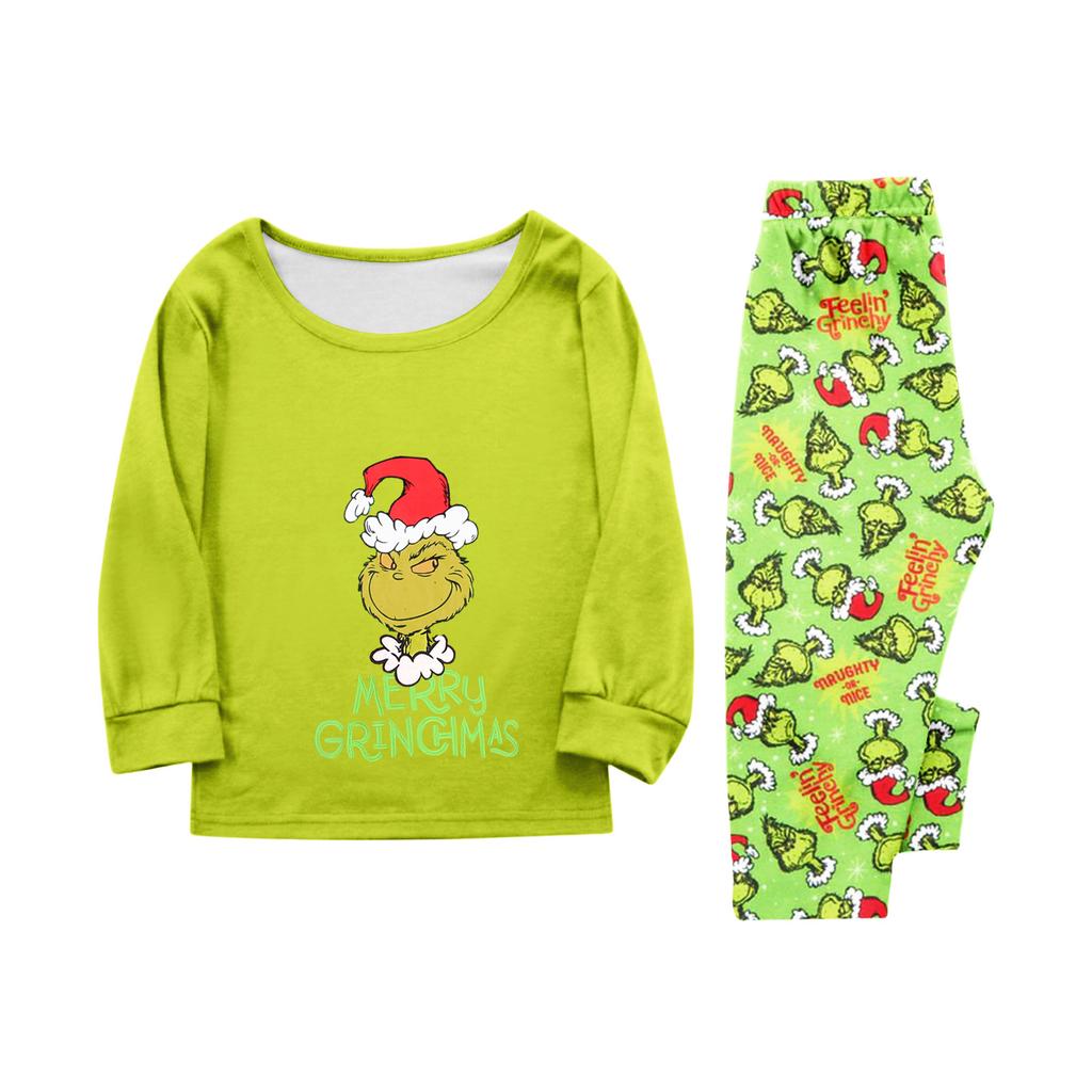 Parent-child Christmas Print Home Suit Long-sleeved Top And Pants