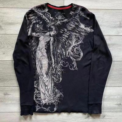 Men's Retro Anime Angel Long Sleeve Round Neck T-shirt