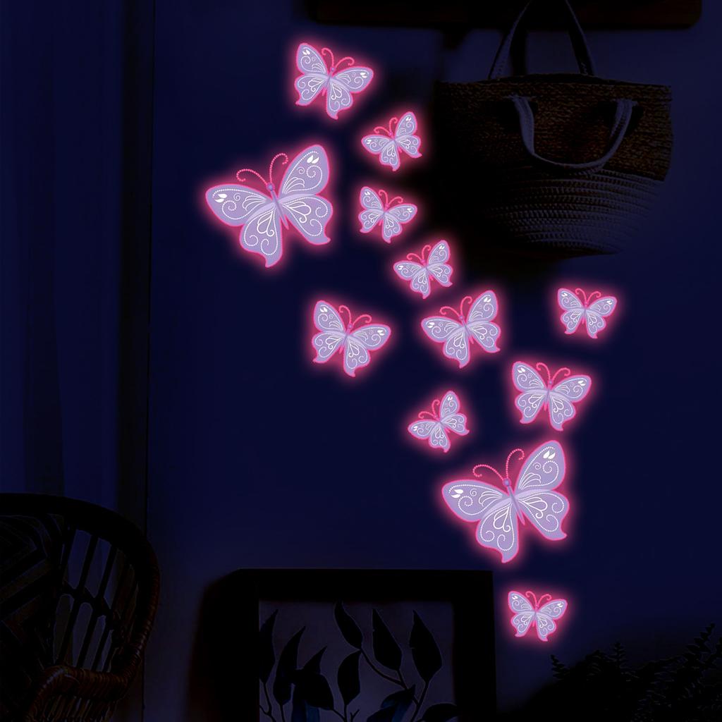 Glow-in-the-Dark Butterfly Wall Decals for Bedrooms, Living Rooms and Children's Rooms