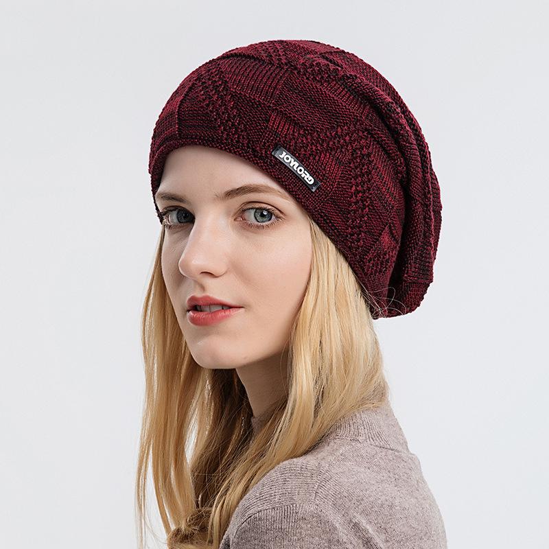 

Женская осенне-зимняя вязаная шапка, пуловер для защиты ушей, теплая шапка