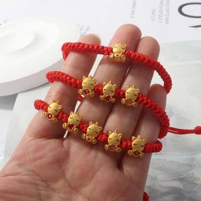Chinese Style Zodiac Horse Bracelet 2026 Horse Year Lucky Red Rope Bracelet New Year Xmas Good Blessing Jewelry Gift