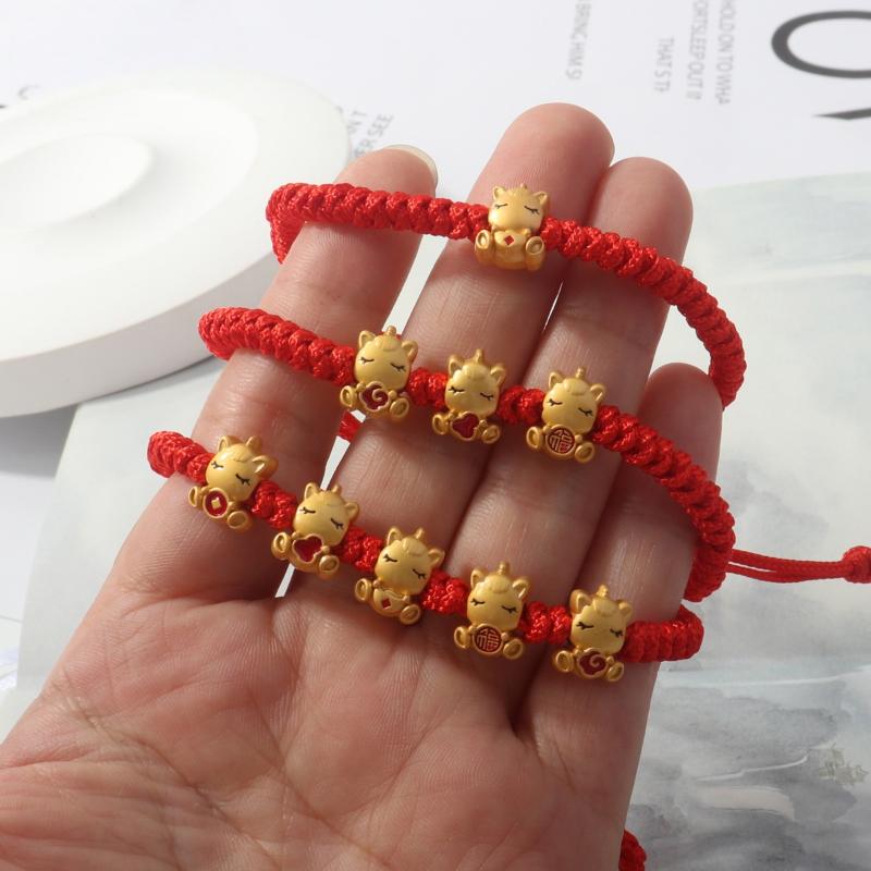 Chinese Style Zodiac Horse Bracelet 2026 Horse Year Lucky Red Rope Bracelet New Year Xmas Good Blessing Jewelry Gift
