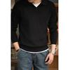 Men's Retro Heavyweight Knit Pullover Polo Sweater for Autumn/Winter