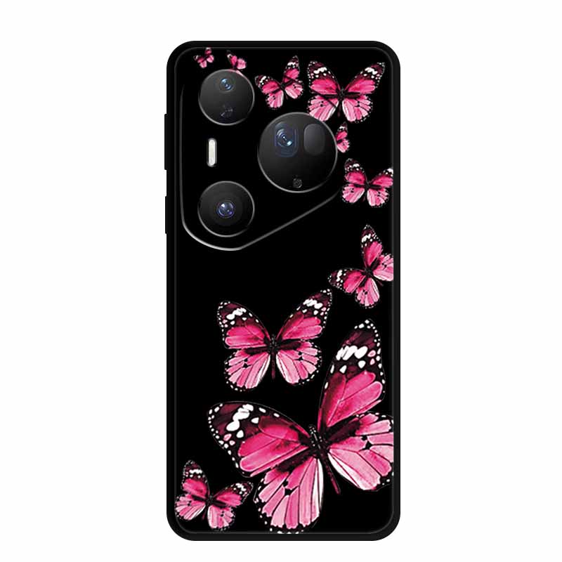 For Huawei Pura 80 Ultra 5G Case Coque Cartoon Cat Painted Black Silicone Soft Back Cover For Huawei Pura 80 Ultra Cases Shells