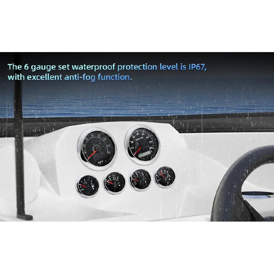 6 Gauge Set Digital GPS Speedometer Tachometer Fuel Gauge Water Temp Oil Pressure Voltmeter With Sensors For Boat Car Customized