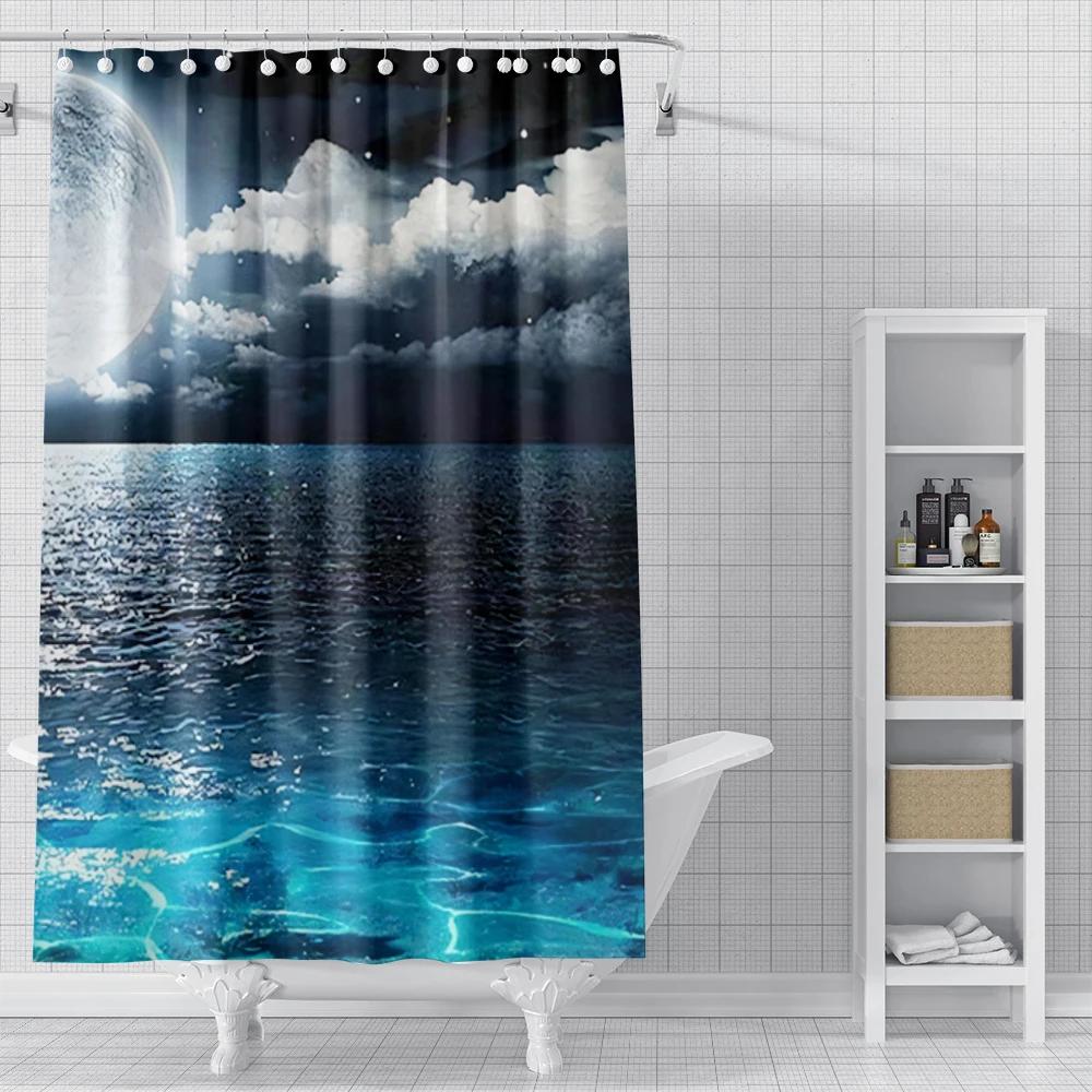 Home Shower Curtains for Bathroom Landscape Animals Waterproof Fabric Bathroom Curtains Modern Shower Curtain 180x200 240x200