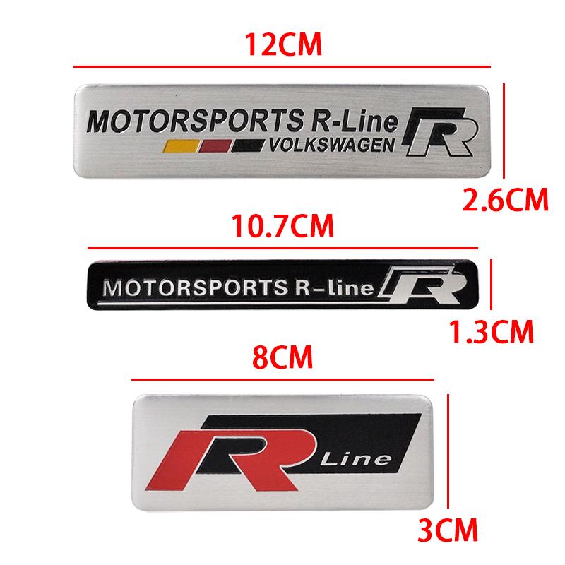 2026 Hot For VW VOLKSWAGEN 3D Aluminum R Line Logo Car Body Decoration Stickers Rline Rear Trunk Emblem Badge For VW Golf 6 8 7