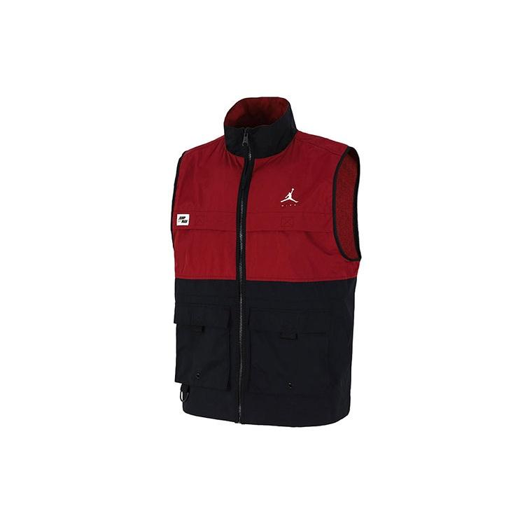 Air Jordan Casual Alphabet Printing Zipper Splicing vest Red Men s DC7305-677 M