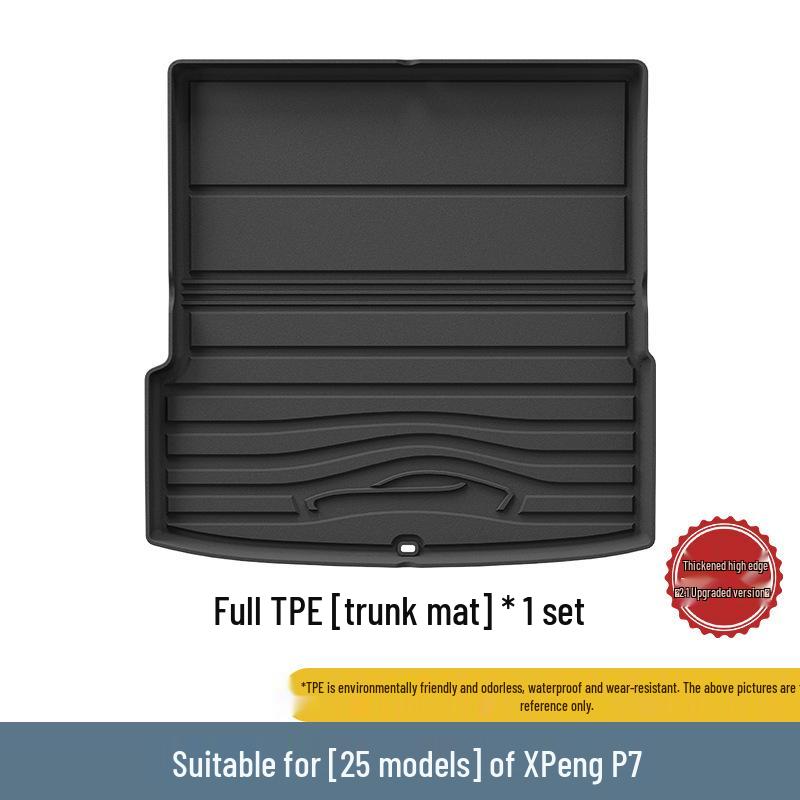 Compatible Trunk and Seat Backrest Mats for 2023-2025 Xiaopeng P7/P7i/P7+ Models - Full TPE Tailbox Protection