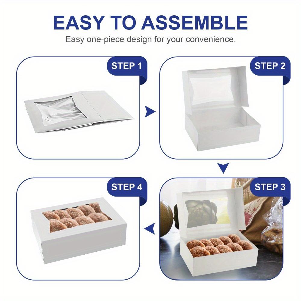 14pcs Bakery Boxes with Windows Dessert Box Cookie Boxes Small Treat Box Mini Cake Boxes for Dessert Macarons Chocolates Pastry and Baked Goods Boxes