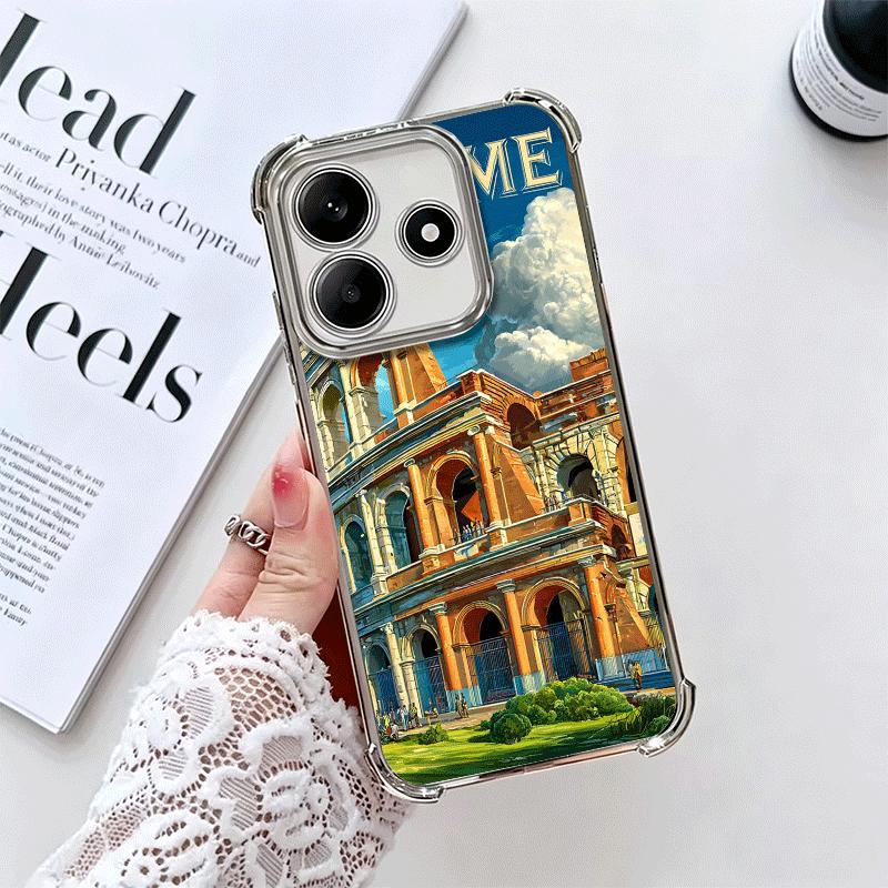 

Roman Colosseum Soft Phone Case For Xiaomi Redmi Note 14 15 Pro Plus 13 12 11S 11T 5G 10 9S 9 Plating Anti-Fall Fundas Redmi Note 15 4G