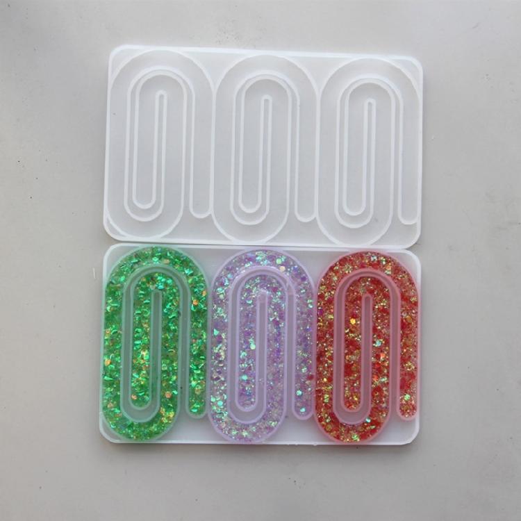 Earrings Silicone Molds Jewelry Making Mold Paper Clip Shape Pendant Moulds Silicone Texture Present for Art Enthusiasts
