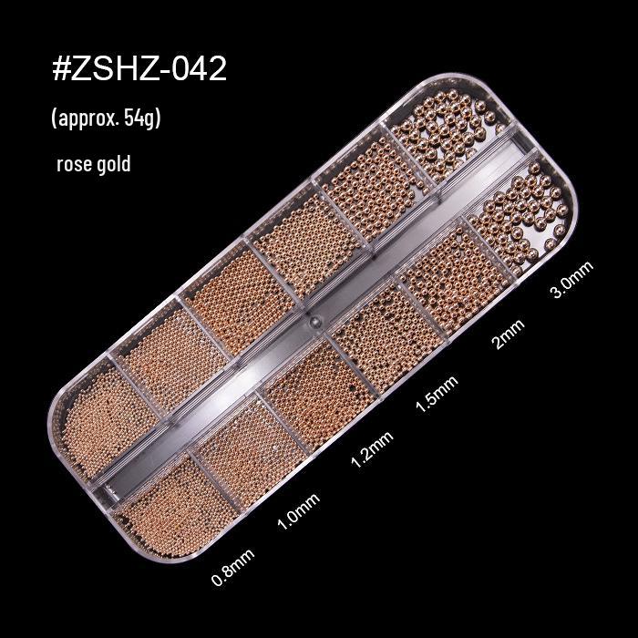 

12-Compartment Steel Bead Nail Art Kit: Mixed Sizes of Metal Strip Decorations for Cross-Border E-Commerce