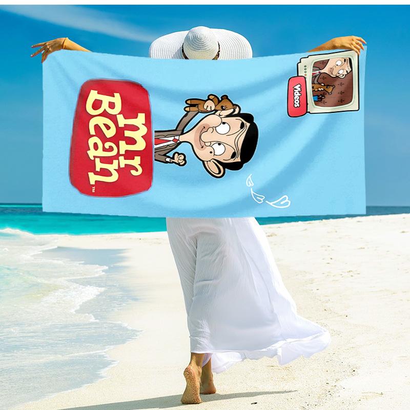 1pz Telo Mare Avventure Video di Mr Bean, Telo Mare Assorbente ad Asciugatura Rapida, Telo Mare per Sport all'Aperto Nuoto, Morbido e Confortevole Y73044