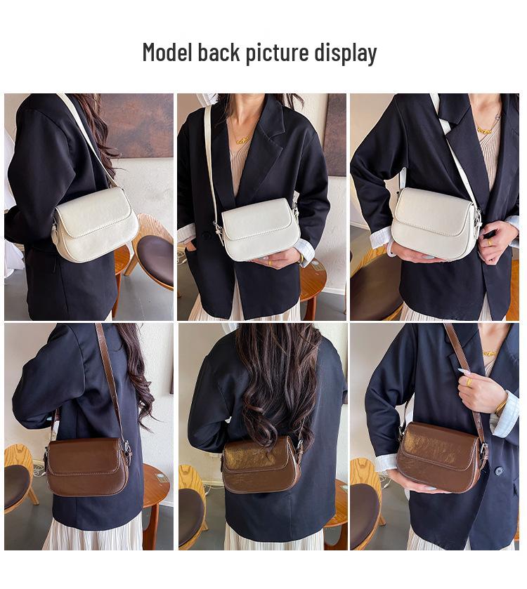 Damska Mała Kwadratowa Torba Crossbody 2024: Jednolity kolor, Teksturowany w stylu retro, Modny fason na ramię