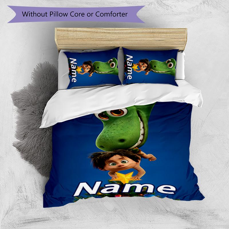 3pcs The Good Dinosaur1 Cover Set - Personalized Name, HD Printed Bedding with 1 Cover and 2 Pillowcases - Perfect for Home Decor, Easy Care