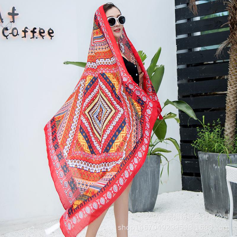 180*90cm Écharpes de Voyage Plage Crème Solaire pour Femmes Bikini Grand Paréo Écharpe Wrap Maillot de Bain Brésilien Cache-Maillots Châles